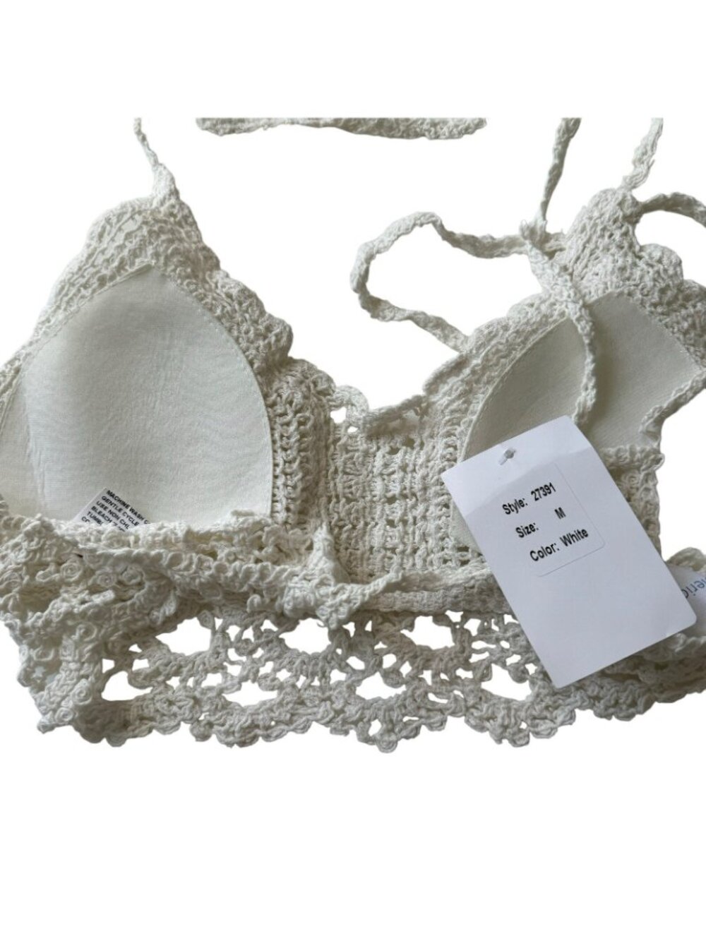 American Flirt Crocher Bra Size Medium White Women Bra. NWT - Picture 4 of 12
